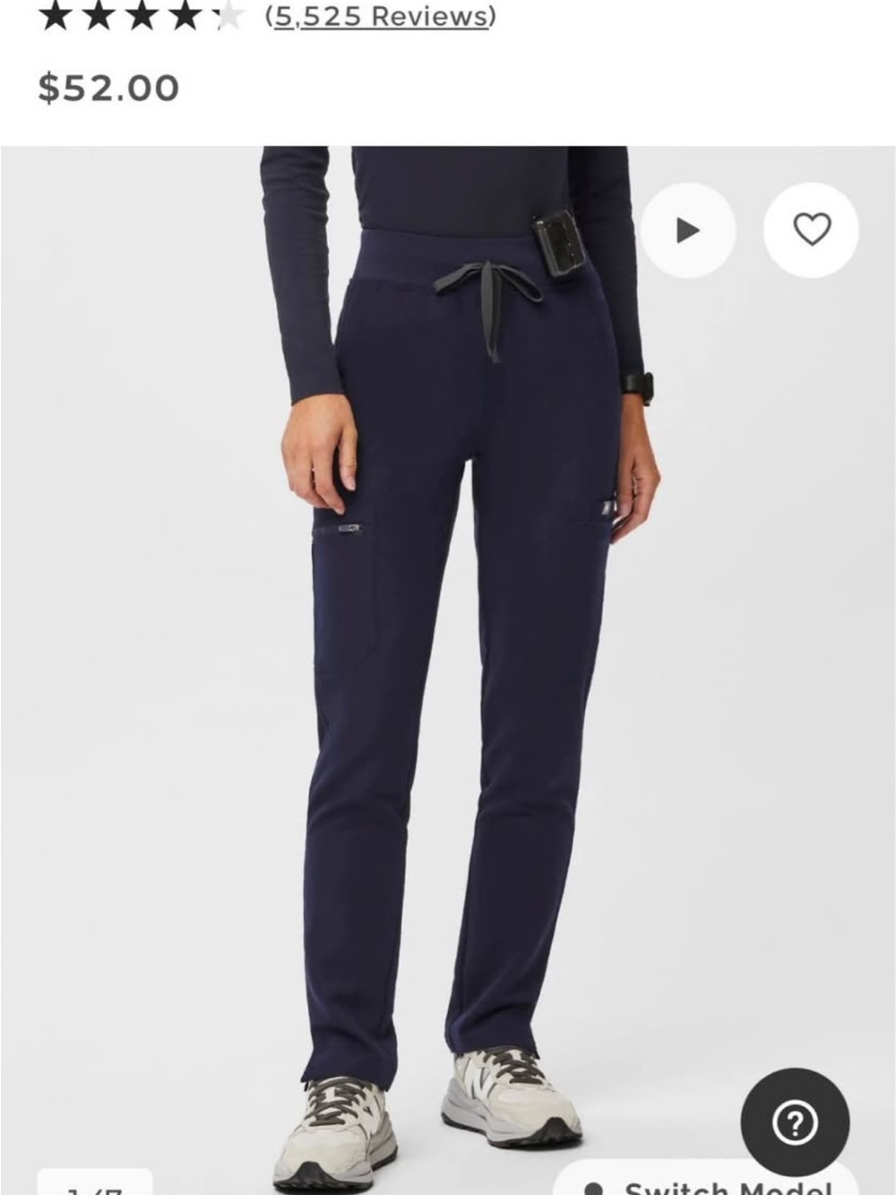 Figs Navy Yola High waisted scrub pant navy XXSP